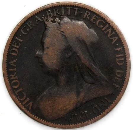 Монета 1 пенни 1899 года Великобритания, арт 2