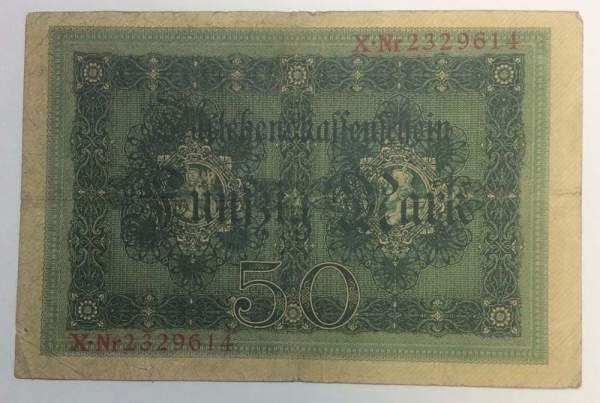 Банкнота 50 марок 1914 года Германия