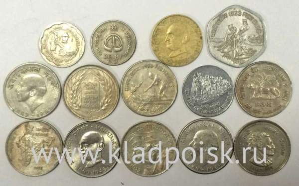 Набор монет Индия пайсы, 1964-1997, 14 монет