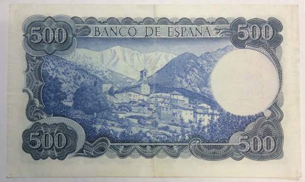 Банкнота 500 песет 1971 года Испания