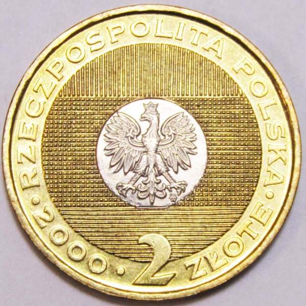 Монета 2 злотых Польша Миллениум - Смена Тысячелетия, 2000 Монета 2 злотых Польша Миллениум - Смена Тысячелетия, 2000