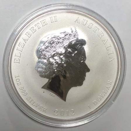 Монета 1 доллар Австралия 2012 Год дракона, серебро