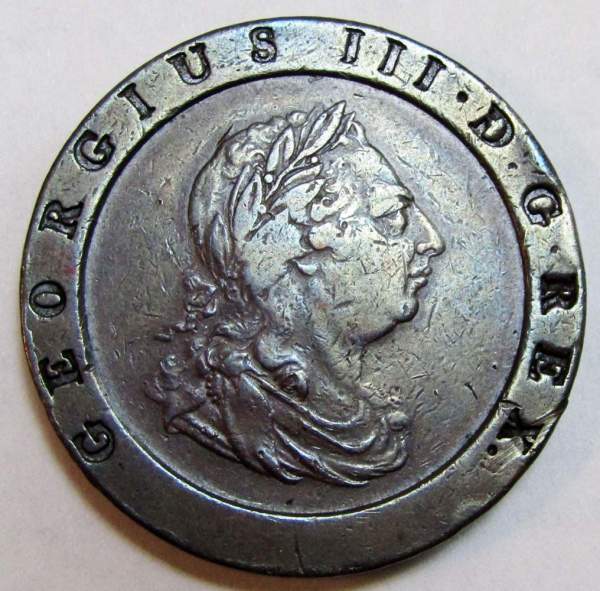 Монета 2 пенса 1797 года Великобритания Монета 2 пенса 1797 года Великобритания