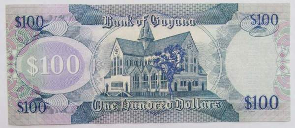 Банкнота 100 долларов 2006 года Гайана, арт 2