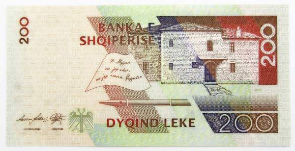 Банкнота 200 лек 2012 года Албания Банкнота 200 лек 2012 года Албания