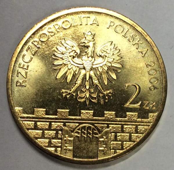 Монета 2 злотых Польша Город Хелм из серии Древние города Польши, 2006