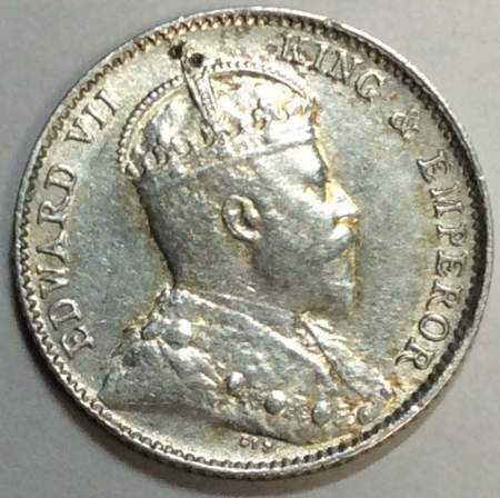 Монета 5 центов 1910 года Стрейтс Сетлментс, Британская колония