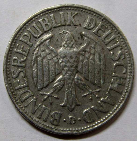 Монета 1 марка Германия 1950 (D)