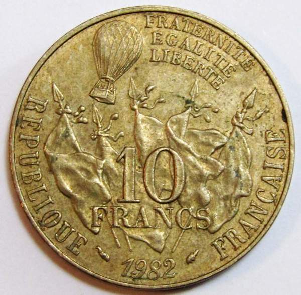 Монета 10 франков 1982 года Франция, 100 лет со дня смерти Леона Гамбетта Монета 10 франков 1982 года Франция, 100 лет со дня смерти Леона Гамбетта
