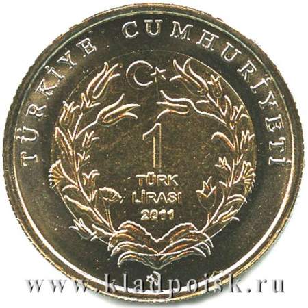 Монета 1 лира Турция – Медведь, 2011