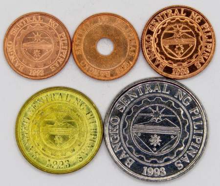 Набор монет Филиппины 1997-2014 гг., 5 монет
