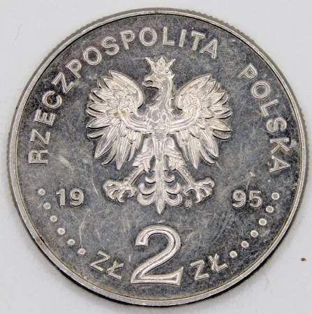 Монета 2 злотых Польша 1995 «Катынь-Медное-Харьков 1940»