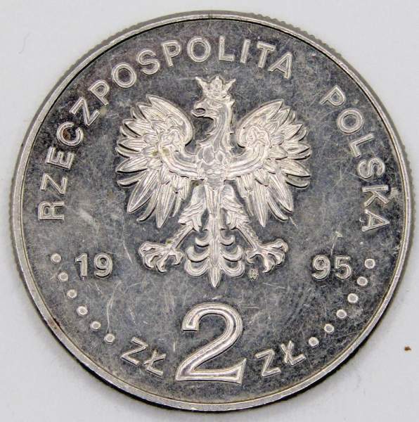 Монета 2 злотых Польша 1995 «Катынь-Медное-Харьков 1940»