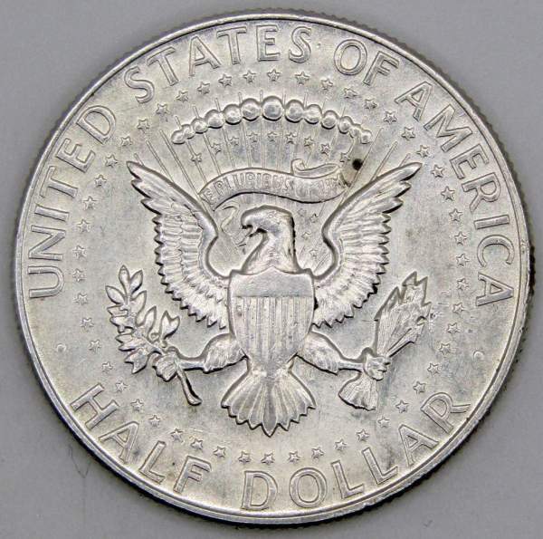 Монета  50 центов США «Кеннеди» 1965 года серебро 400 пробы, арт 4