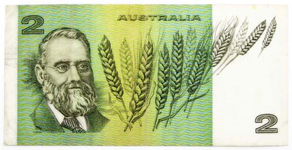 Банкнота 2 доллара Австралия 1985, арт 2