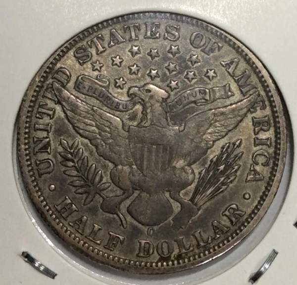 Монета 50 центов США 1900 года Барбер (Голова Свободы) Серебро 900 пр.