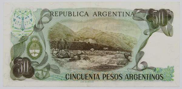 Банкнота Аргентина 50 песо 1983-1985 гг. Банкнота Аргентина 50 песо 1983-1985 гг.