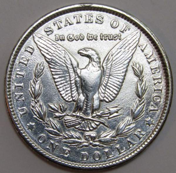 Монета 1 доллар Моргана США, Серебро 900 пр., 1890 год