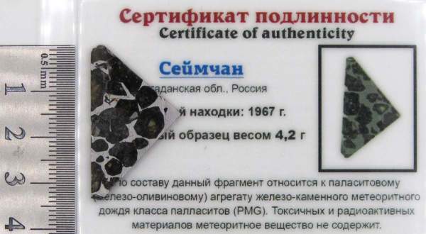 Спил метеорита Сеймчан арт 20 Спил метеорита Сеймчан арт 20