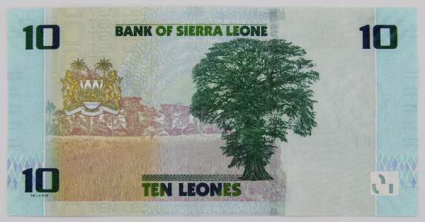 Банкнота 10 леоне 2022 года Сьерра-Леоне