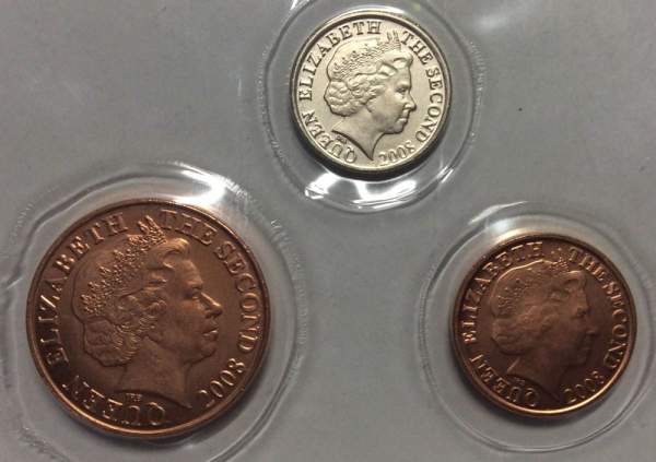 Набор регулярных монет Джерси, 3 монеты 2008 года