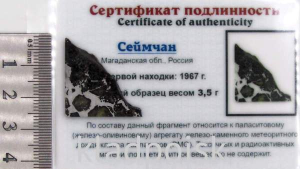 Спил метеорита Сеймчан арт 16