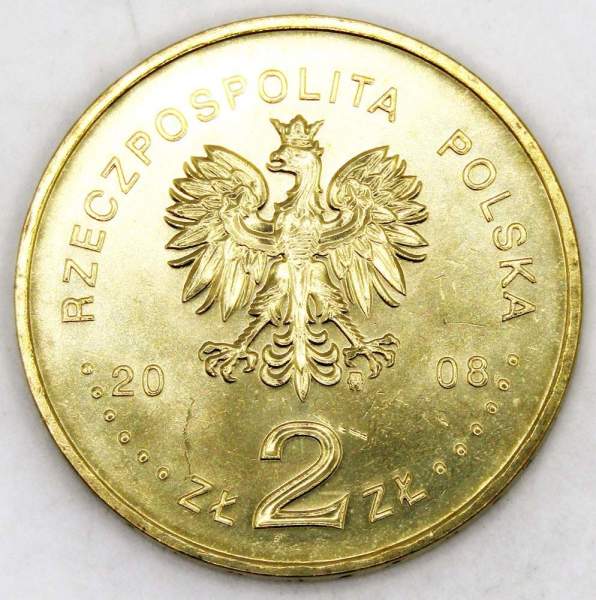 Монета 2 злотых Польша 2008 - 90-летие восстановления независимости Польши
