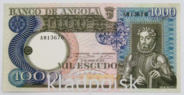 Банкнота 1000 эскудо 1973 года Ангола