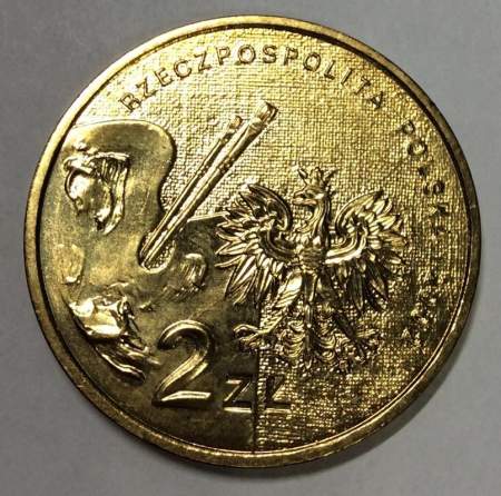 Монета 2 злотых Польша, серия «Польские художники» Ян Матейко, 2002