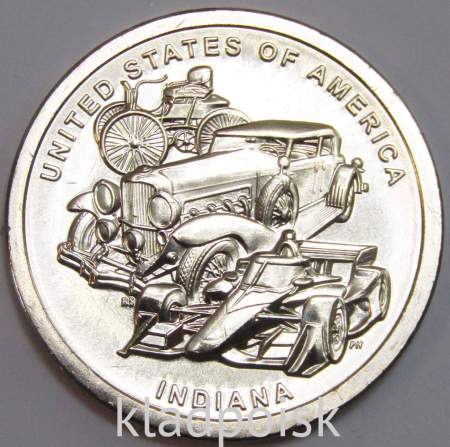 Монета 1 доллар США, Индиана, Автомобильная промышленность (2023) P