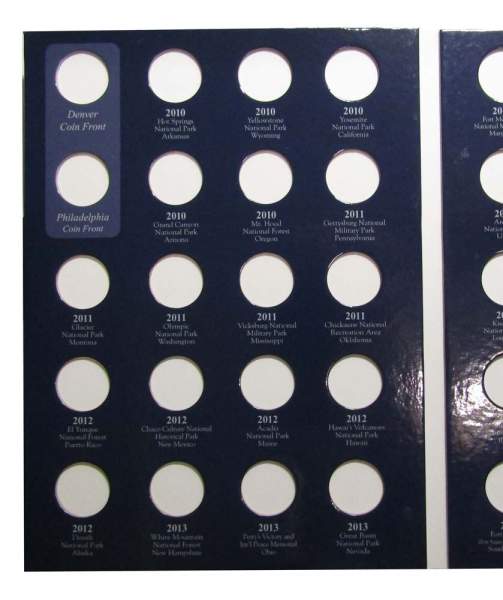 Альбом-планшет для монет 25 центов серии Национальные парки США Альбом-планшет для монет 25 центов серии Национальные парки США