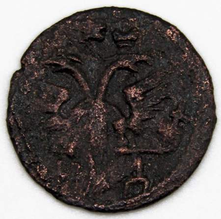 Монета полушка Российской Империи 1719 года (Петр I), арт 2