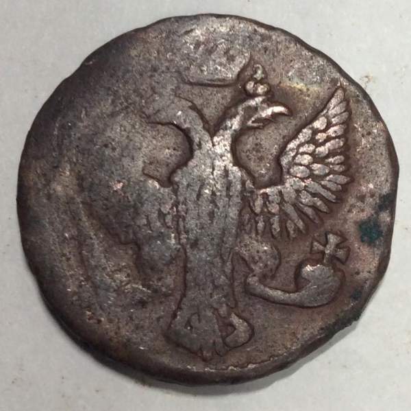 Монета 1 денга 1752 года, Российская Империя, Елизавета I