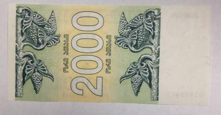 Банкнота Грузия 2000 купонов (лари) 1993 года