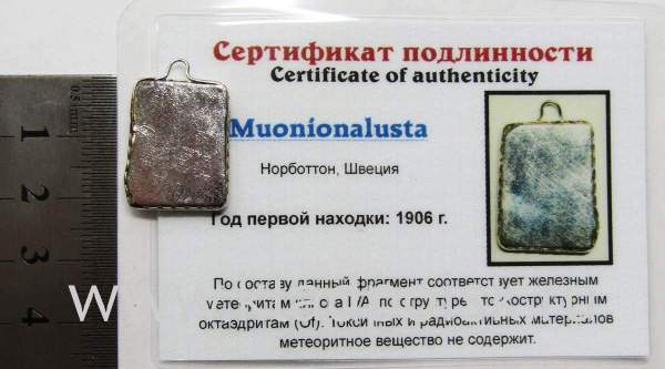 Подвеска из метеорита Муонионалуста (Muonionalusta), арт 2 Подвеска из метеорита Муонионалуста (Muonionalusta), арт 2