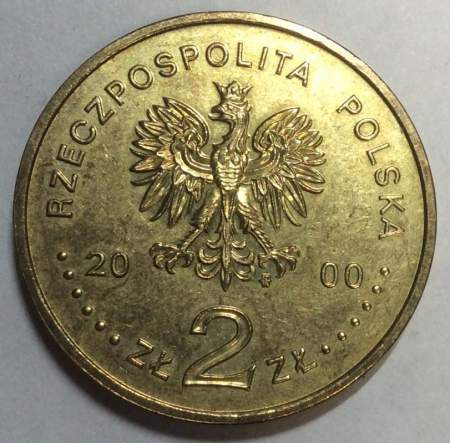 Монета 2 злотых Польша, серии «Короли и правители Польши» Ян II Казимир, 2000