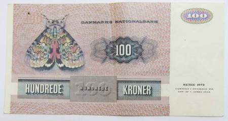 Банкнота 100 крон 1972 года Дания