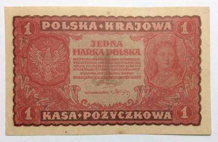 Банкнота 1 марка 1919 года Польша