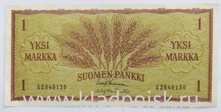 Банкнота 1 марка 1963 года Финляндия