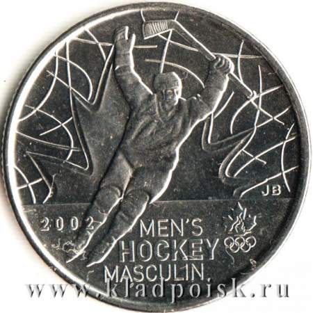 Монета 25 центов Канада, Олимпийские Игры в Солт-Лейк-Сити 2002 – Мужской хоккей