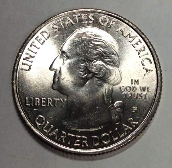 Монета 25 центов США Национальный монумент острова Эллис в Нью-Джерси (2017), монетный двор P