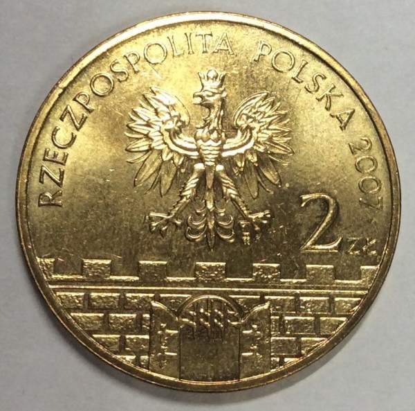 Монета 2 злотых Польша Город Старгард-Щециньски из серии Древние города Польши, 2007