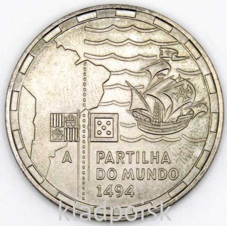 Монета 200 эскудо 1994 года, 500 лет разделению зон влияния между Португалией и Испанией, Португалия