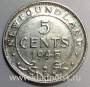Монета 5 центов 1945 года Ньюфаундленд, Британская колония