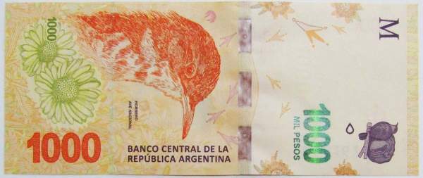 Банкнота Аргентина 1000 песо 2017 года