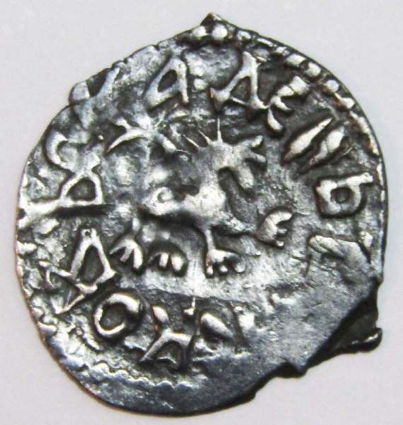 Денга Псковcкая, период самостоятельности, князь Довмонт/барс вправо, серебро, арт 11