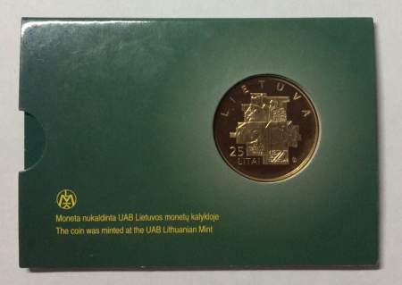 Юбилейная монета 25 лит 2013 года «25 лет движению Саюдис» в блистере