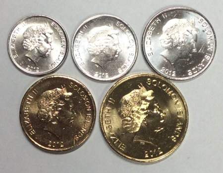 Набор монет Соломоновы острова 2012, 5 монет