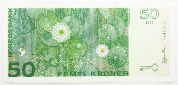 Банкнота 50 крон 2015 года Норвегия