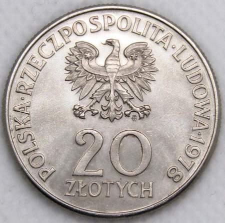 Монета 20 злотых Польша, Мария Конопницкая, 1978